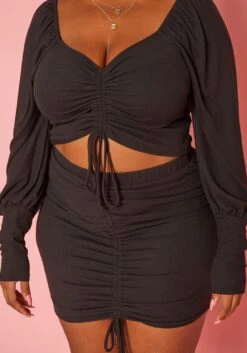 Plus Size Drawstring Hem Two Piece Set -FemiLook Sales Store 2019369 001 4