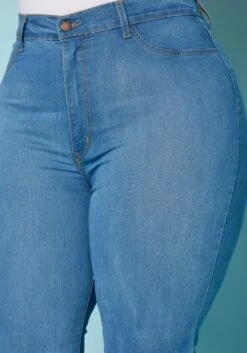 Vibrant Plus Size Classic Blue Flared Hem Jean -FemiLook Sales Store 2019539 938 4