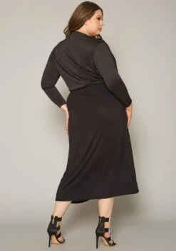 Plus Size High Waist Overlay Midi Skirt -FemiLook Sales Store 2019547 001 3