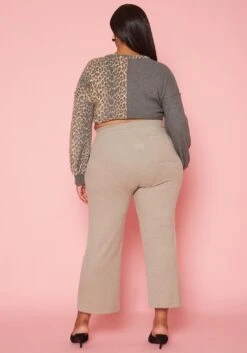 Plus Size High Waist Knit Lounge Pants -FemiLook Sales Store 2019586 118 4