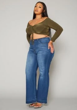 Vibrant Plus Size Deep Blue Denim Mom Jeans -FemiLook Sales Store 2019587 938 2