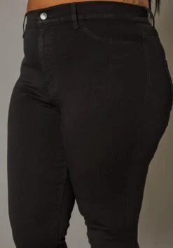 Vibrant Plus Size High Waist Black Denim Skinny Jean -FemiLook Sales Store 2019590 001 4