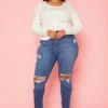 Vibrant Plus Size Distressed Skinny Denim Jeans -FemiLook Sales Store 2019591 938 1
