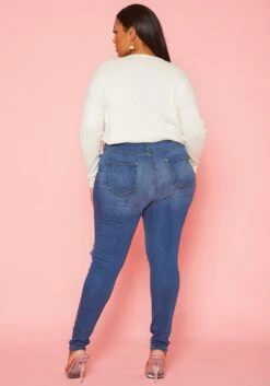 Vibrant Plus Size Distressed Skinny Denim Jeans -FemiLook Sales Store 2019591 938 3