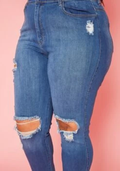 Vibrant Plus Size Distressed Skinny Denim Jeans -FemiLook Sales Store 2019591 938 4