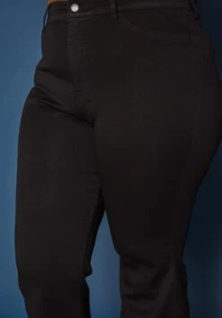 Vibrant Plus Size Bell Bottom Black Denim Jean -FemiLook Sales Store 2019592 001 4