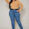 Vibrant Plus Size Knee Rip Skinny Denim Jean -FemiLook Sales Store 2019593 938 1