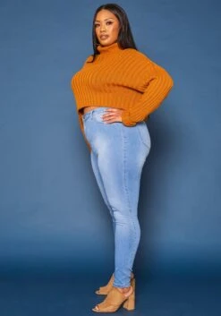 Vibrant Plus Size High Waist Light Wash Skinny Denim Jean -FemiLook Sales Store 2019595 940 2