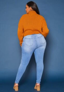 Vibrant Plus Size High Waist Light Wash Skinny Denim Jean -FemiLook Sales Store 2019595 940 3