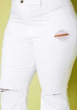 Vibrant Plus Size Distressed Bell Bottom Denim Jean -FemiLook Sales Store 2019596 002 6