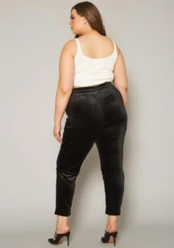 Plus Size Velour High Waist Pants -FemiLook Sales Store 2019633 001 3
