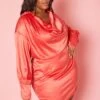 Plus Size Satin Cowl Neck Mini Dress 1 Plus Size Satin Cowl Neck Mini Dress -FemiLook Sales Store 2019871 001 1