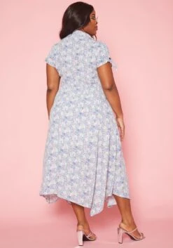 Plus Size Floral Print Flare Maxi Dress -FemiLook Sales Store 2019942 001 3