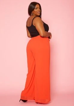 Plus Size High Waist Palazzo Pants -FemiLook Sales Store 2020185 003 3