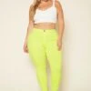 Plus Size Neon Yellow High Waist Skinny Jeans -FemiLook Sales Store 2020200 001 0