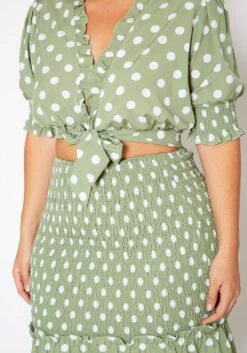 Plus Size Polka Dot Print Crop Top & Mini Skirt Set -FemiLook Sales Store 2020210 001 4