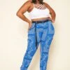 Plus Size Paisley Print Belted Cargo Pants -FemiLook Sales Store 2020247 001 1