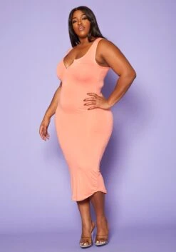 Plus Size Casual Bodycon Midi Tank Dress -FemiLook Sales Store 2020251 002 2