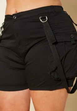Plus Size High Rise Cargo Shorts Overalls -FemiLook Sales Store 2020285 001 5