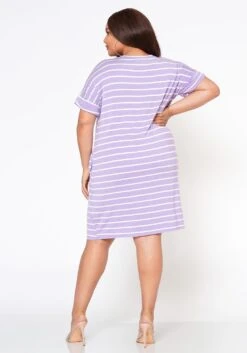 Plus Size Striped Mini Dress -FemiLook Sales Store 2020321 007 3