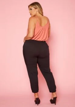 Plus Size Elastic Waist Pants -FemiLook Sales Store 2020334 001 5