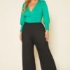 Pleione Plus Size High Waist Pleated Wide Pants -FemiLook Sales Store 2020449 001 2