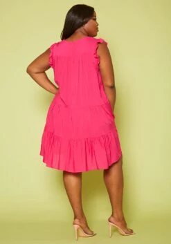 Plus Size Tiered Ruffle Dress -FemiLook Sales Store 2020474 002 4