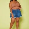 Plus Size Fit & Flare Denim Shorts -FemiLook Sales Store 2020496 001 1