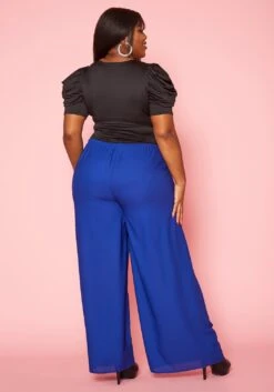 Plus Size Wide Leg Pants -FemiLook Sales Store 2020557 001 4