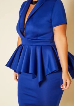 Plus Size Deep Cut Peplum Party Dress -FemiLook Sales Store 2020585 003 5