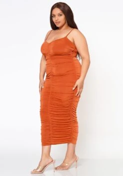 Plus Size Ruched Bodycon Cami Maxi Dress -FemiLook Sales Store 2020650 002 2
