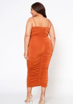 Plus Size Ruched Bodycon Cami Maxi Dress -FemiLook Sales Store 2020650 002 3
