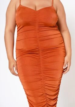 Plus Size Ruched Bodycon Cami Maxi Dress -FemiLook Sales Store 2020650 002 4