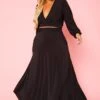 Plus Size Versatile Tie Up Crop Top & Maxi Skirt Set -FemiLook Sales Store 2020877 001 2