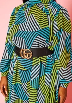 Plus Size Multi Striped Asymmetric Maxi Dress -FemiLook Sales Store 2020934 001 5