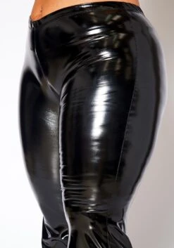 Plus Size PU Leather Low Rise Flare Pants -FemiLook Sales Store 2021013 001 5