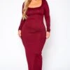Plus Size Essential Long Sleeve Maxi Dress -FemiLook Sales Store 2021014 002 1