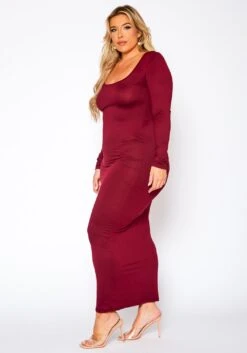 Plus Size Essential Long Sleeve Maxi Dress -FemiLook Sales Store 2021014 002 3