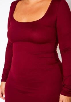 Plus Size Essential Long Sleeve Maxi Dress -FemiLook Sales Store 2021014 002 5