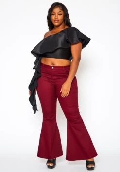Plus Size Bell Bottom Denim Jeans