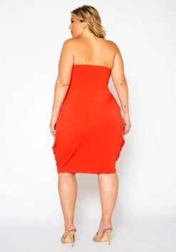 Plus Size Draped Tube Mini Dress -FemiLook Sales Store 2021175 001 3