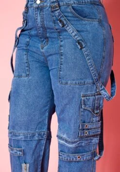 Plus Size High Waist Cargo Denim Jeans -FemiLook Sales Store 2021244 002 5