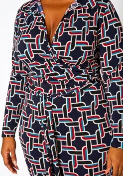 Plus Size Abstract Pattern Bodycon Midi Dress -FemiLook Sales Store 2021293 001 4