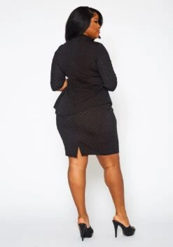 Plus Size Polka Dot Print Peplum Mini Dress -FemiLook Sales Store 2022396 002 4