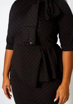 Plus Size Polka Dot Print Peplum Mini Dress -FemiLook Sales Store 2022396 002 5