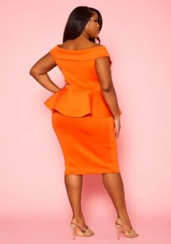 Plus Size Sleeveless V Neck Peplum Dress -FemiLook Sales Store 2022411 002 4