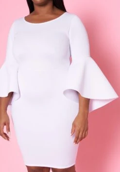 Plus Size Angel Sleeve Mini Dress -FemiLook Sales Store 2022458 001 5