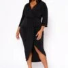 Plus Size Drape Front Cocktail Dress -FemiLook Sales Store 2022459 001 0