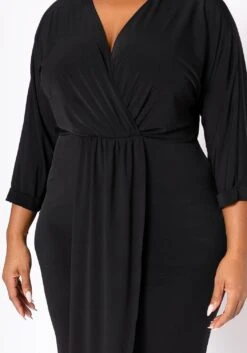 Plus Size Drape Front Cocktail Dress -FemiLook Sales Store 2022459 001 5
