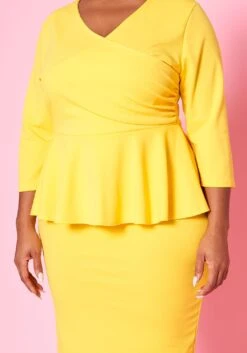 Plus Size Peplum Flare Mini Dress -FemiLook Sales Store 2022468 002 4